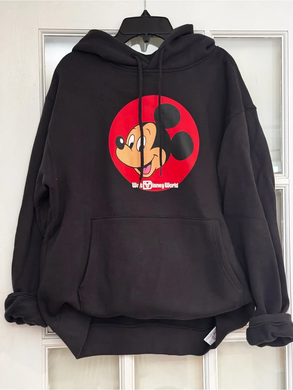 Disney World Mickey Black Hoodie and Joggers Set with Red Mickey Graphic